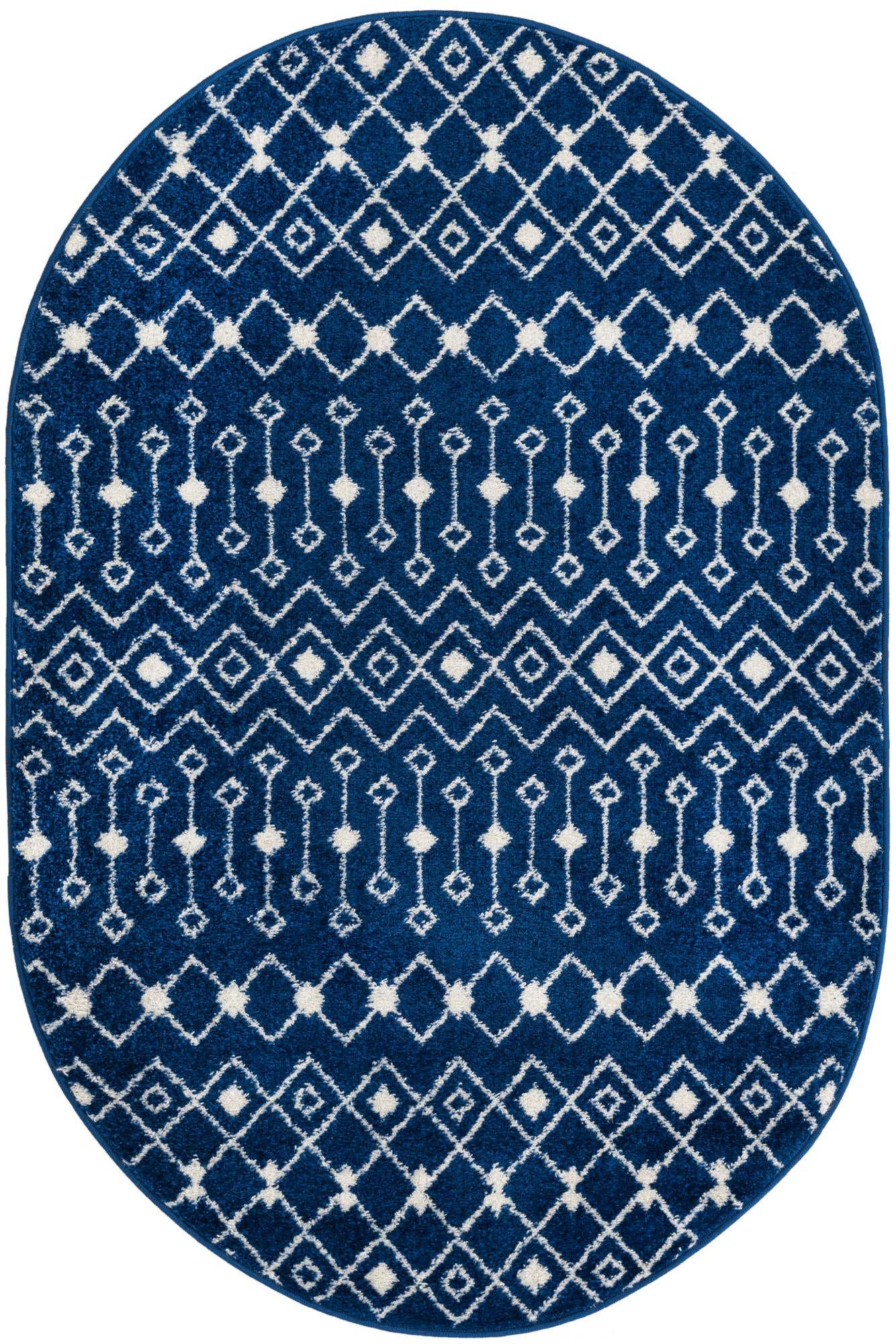 4' x 6' Moroccan Trellis Oval Rug