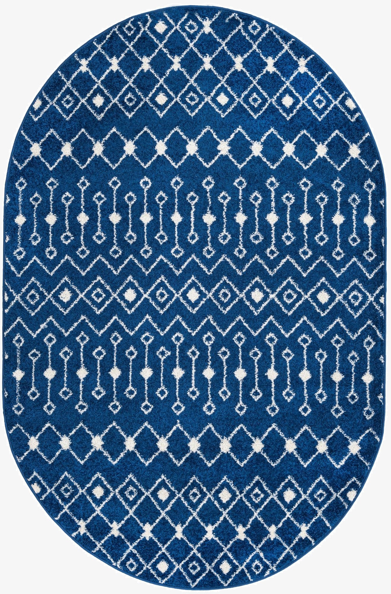 Primary image 5' 3 x 8' Moroccan Trellis Oval Rug