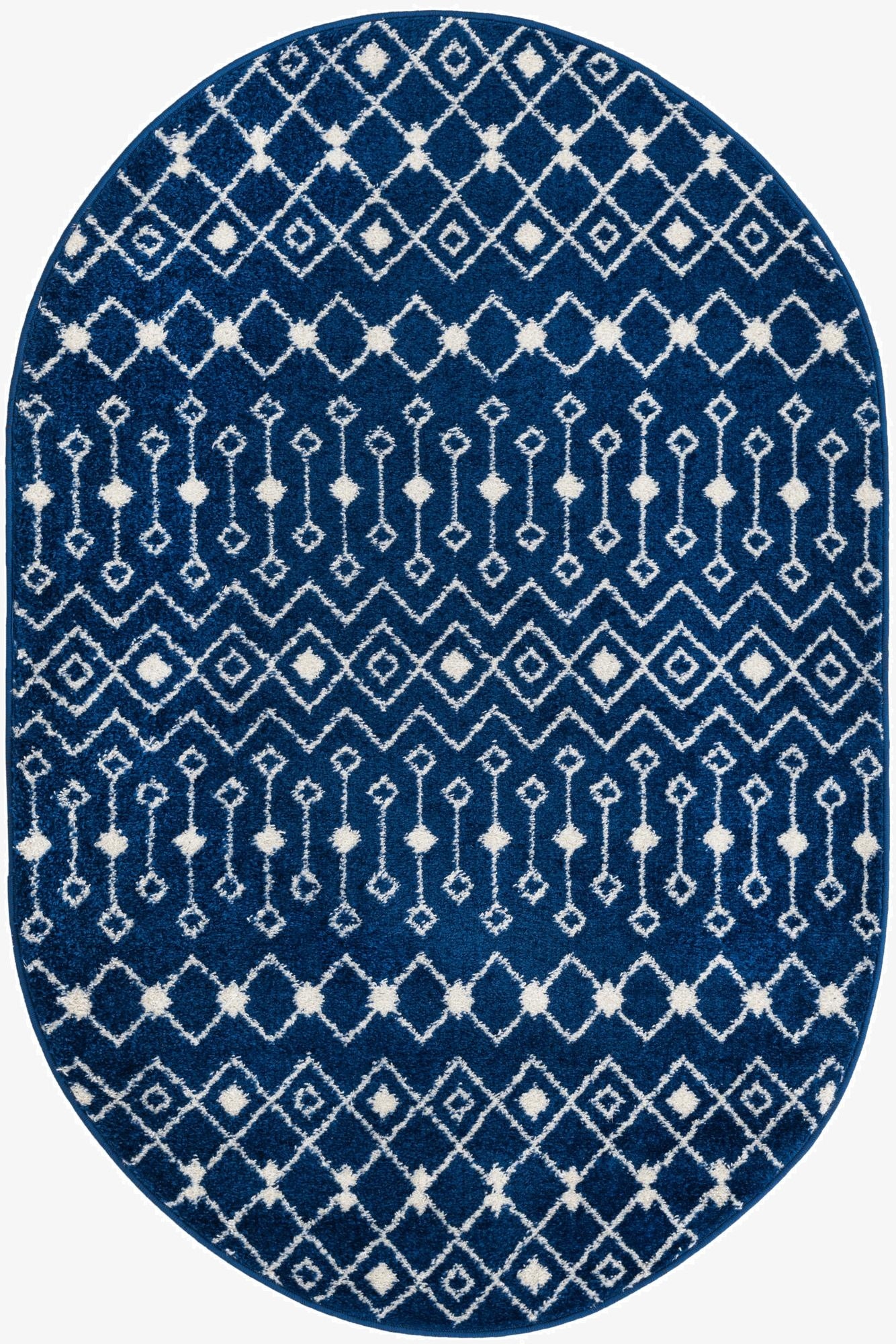 Primary image 4' x 6' Moroccan Trellis Oval Rug