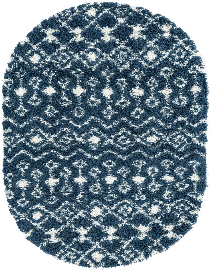 Detail image of 4' x 6' Moroccan Trellis Shag Oval Rug