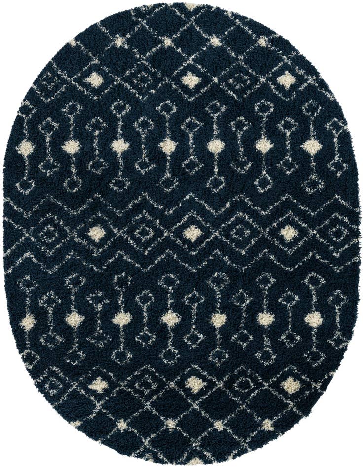 Detail image of 7' 10 x 10' Moroccan Trellis Shag Oval Rug