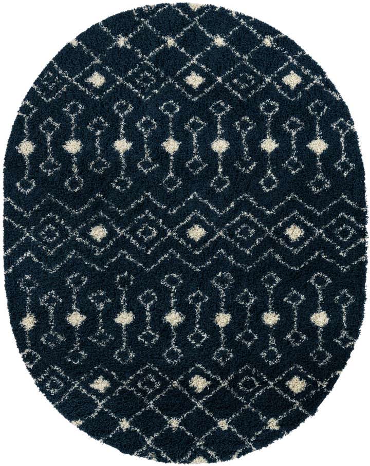 7' 10 x 10' Moroccan Trellis Shag Oval Rug