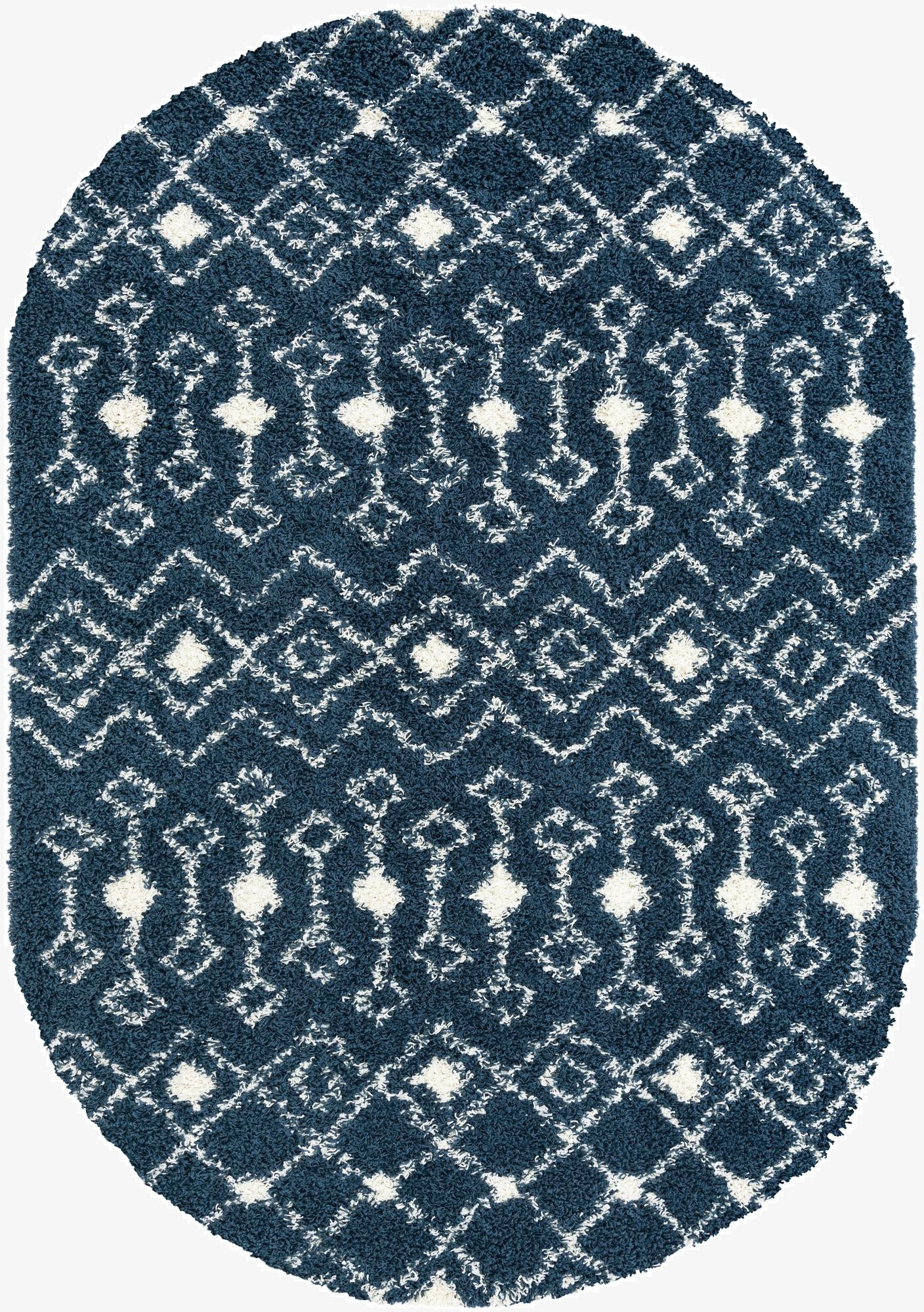 Primary image 7' x 10' Moroccan Trellis Shag Oval Rug