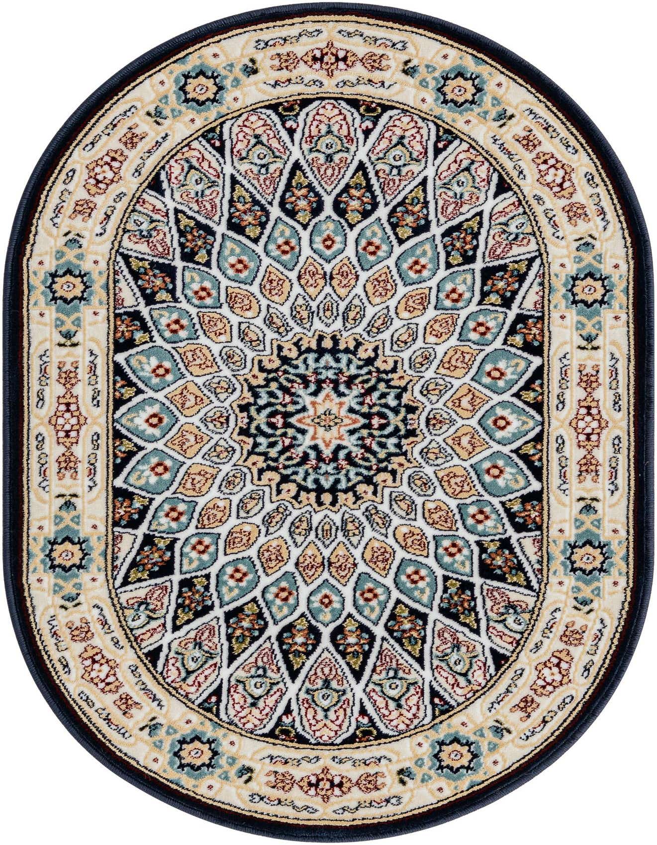 2' x 3' Nain Design Oval Rug