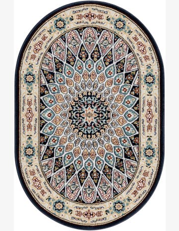 2' x 3' Nain Design Oval Rug