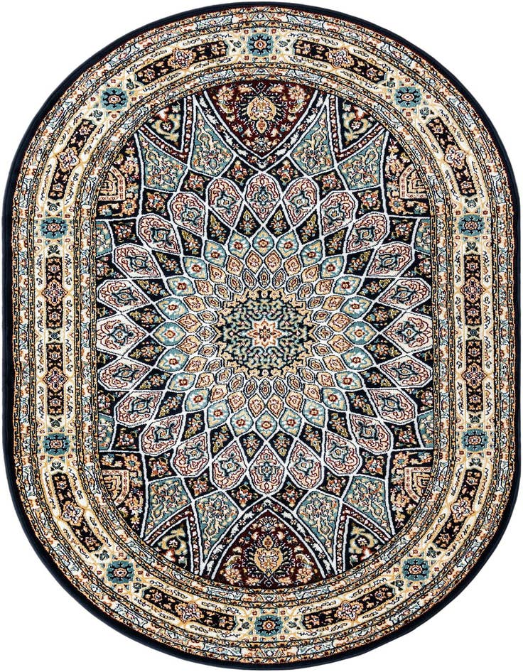 Detail image of 4' x 6' Nain Design Oval Rug