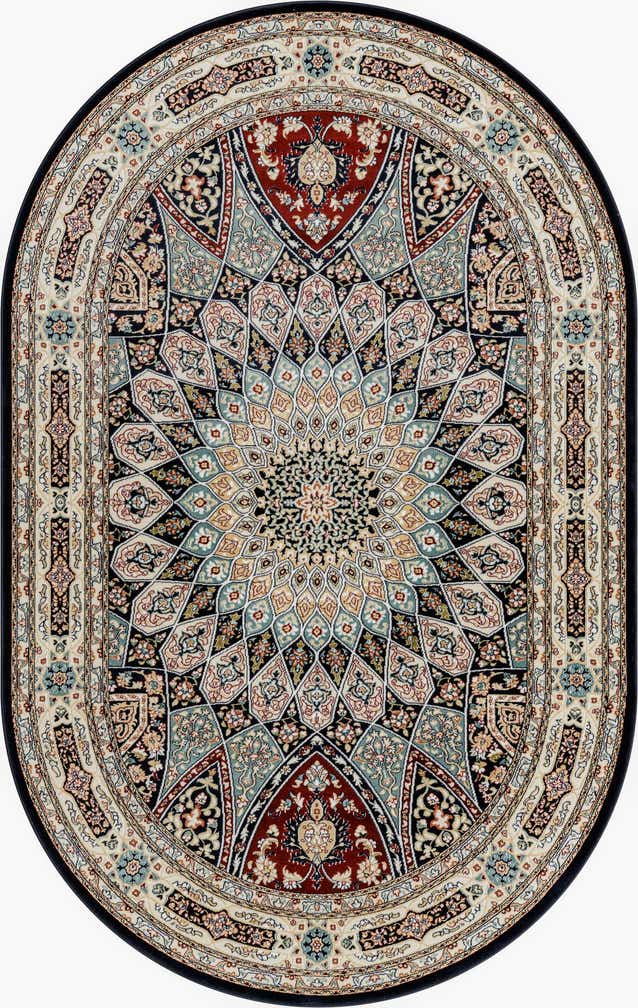 5' 3 x 8' Nain Design Oval Rug