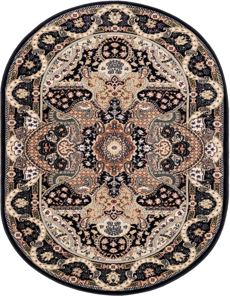 Detail image of 3' 1 x 5' 3 Nain Design Oval Rug