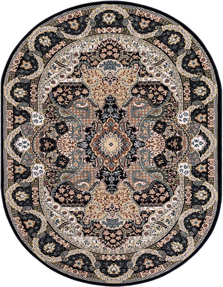 Detail image of 5' 3 x 8' Nain Design Oval Rug