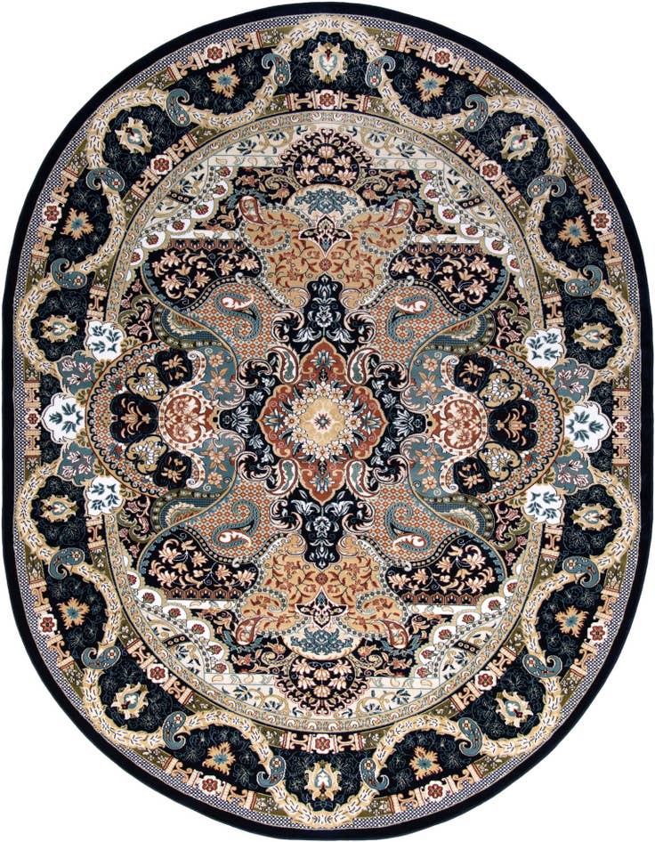 Detail image of 7' 10 x 10' Nain Design Oval Rug