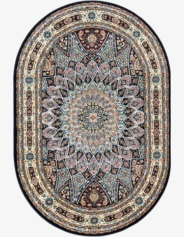 4' x 6' Nain Design Oval Rug