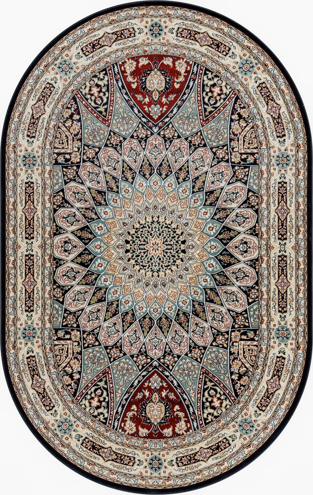 Primary image 5' 3 x 8' Nain Design Oval Rug