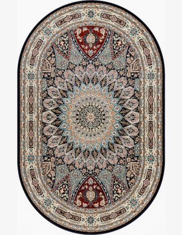 5' 3 x 8' Nain Design Oval Rug