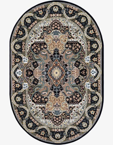 5' 3 x 8' Nain Design Oval Rug