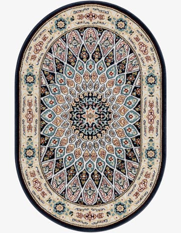 2' x 3' Nain Design Oval Rug