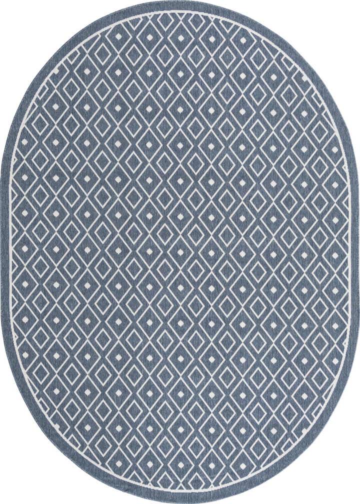 7' 10 x 10' Easy-Clean Lattice Indoor / Outdoor Oval Rug
