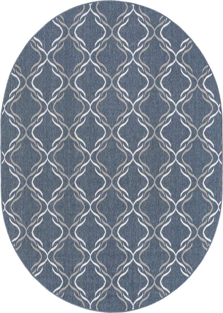7' 10 x 10' Easy-Clean Lattice Indoor / Outdoor Oval Rug