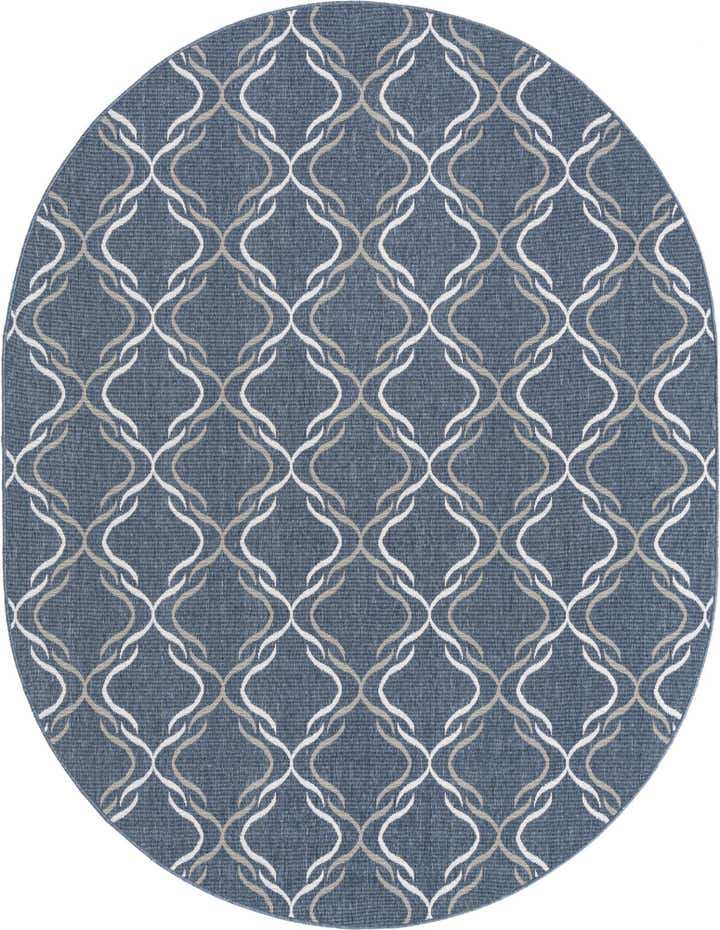 7' 10 x 10' Easy-Clean Lattice Indoor / Outdoor Oval Rug