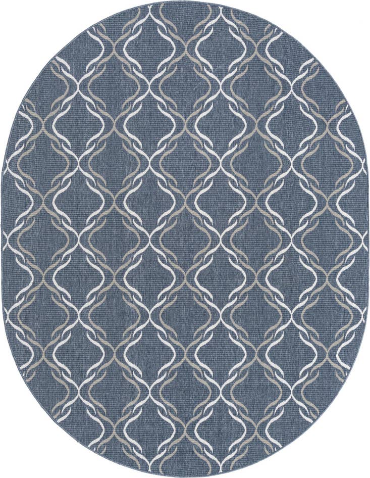 Detail image of 7' 10 x 10' Easy-Clean Lattice Indoor / Outdoor Oval Rug