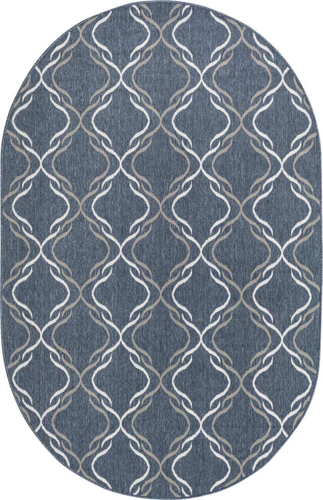 160cm x 245cm Facile à nettoyer Lattice Tapis Intérieur / Extérieur Ovale