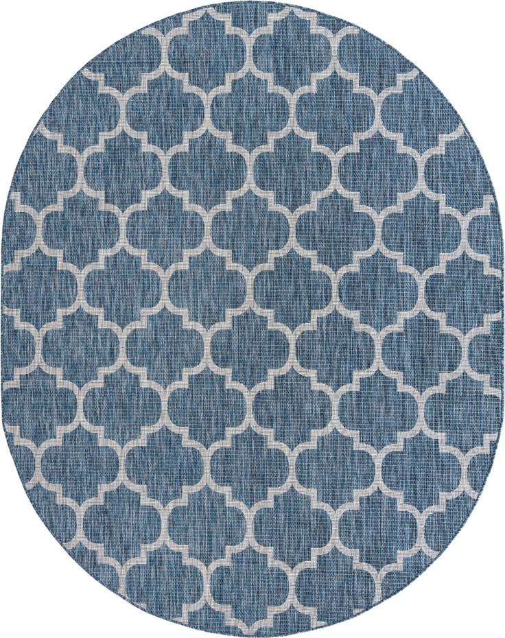 Detail image of 240cm x 305cm Easy-Clean Lattice Indoor / Outdoor Oval Rug