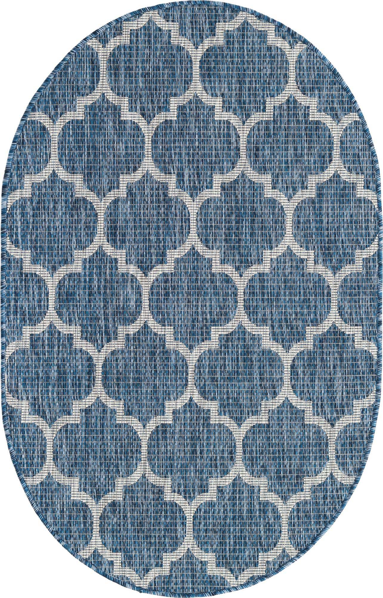 3' x 5' 3 Easy-Clean Lattice Indoor / Outdoor Oval Rug