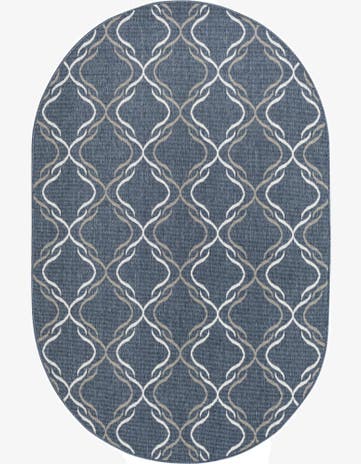 5' 3 x 8' Easy-Clean Lattice Indoor / Outdoor Oval Rug