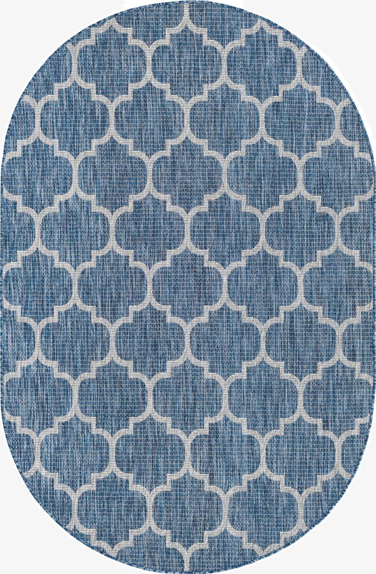 5' 3 x 8' Washable Lattice Indoor / Outdoor Oval Rug