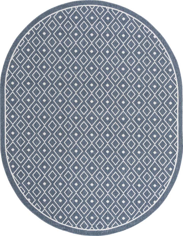 7' 10 x 10' Easy-Clean Trellis Indoor / Outdoor Oval Rug