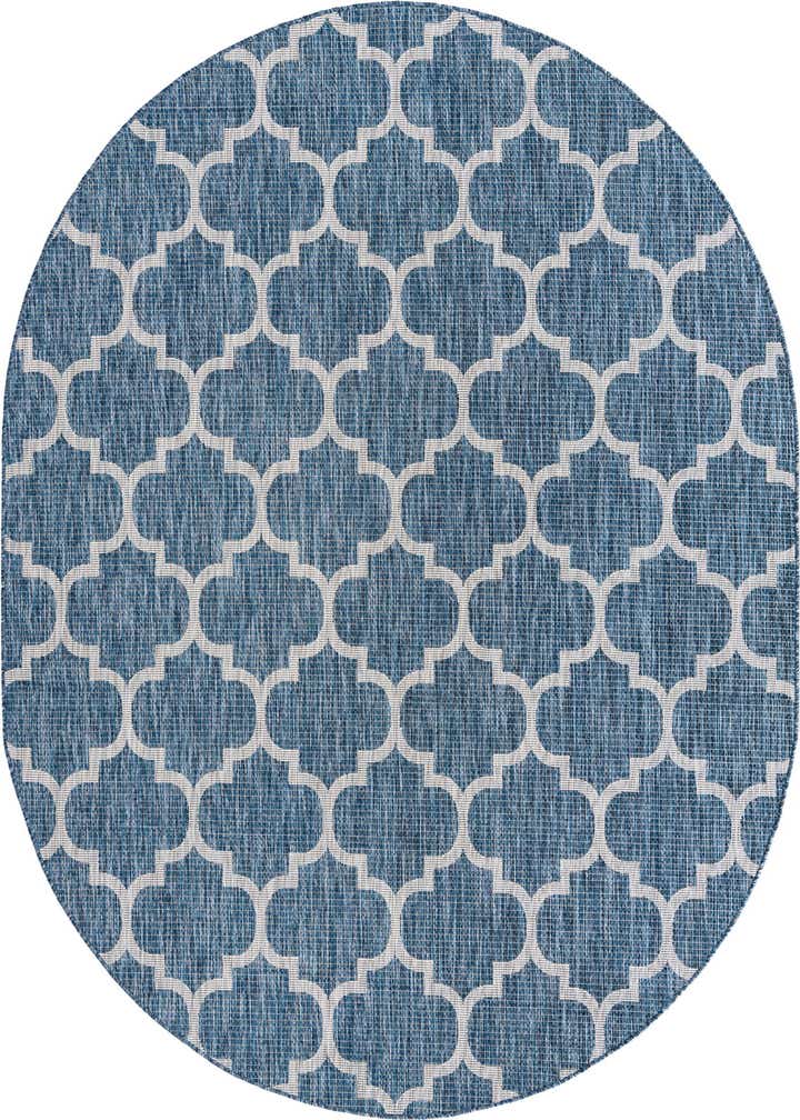 7' 10 x 10' Easy-Clean Trellis Indoor / Outdoor Oval Rug