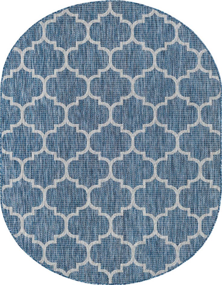 Detail image of 5' 3 x 8' Easy-Clean Trellis Indoor / Outdoor Oval Rug