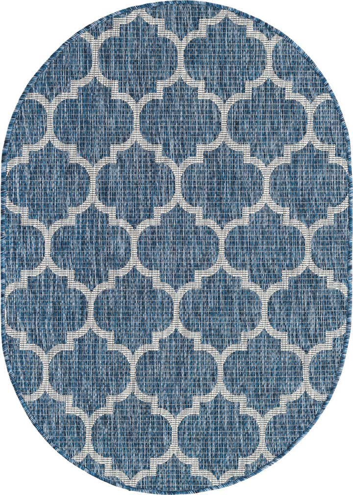 3' x 5' 3 Easy-Clean Trellis Indoor / Outdoor Oval Rug