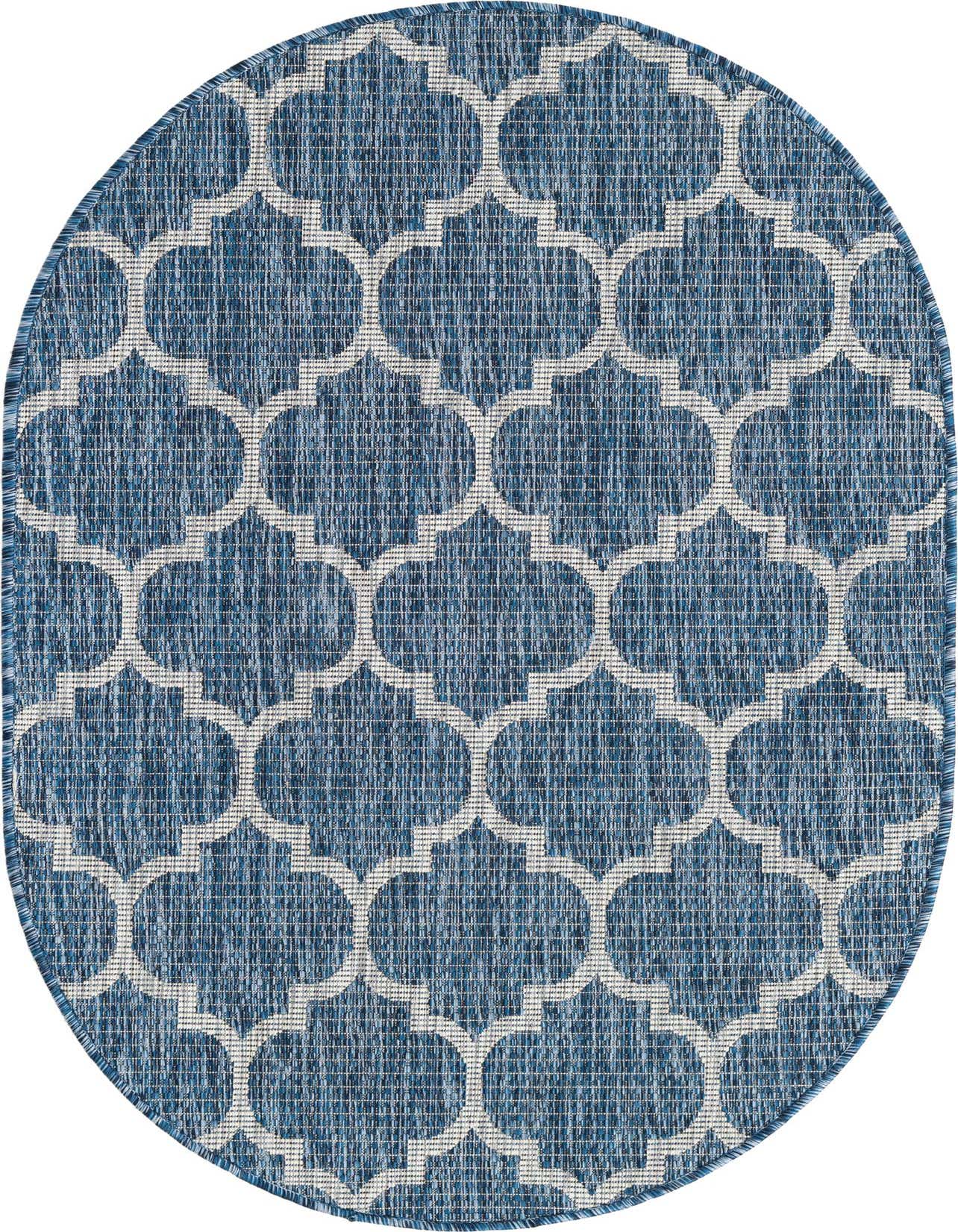 3' x 5' 3 Easy-Clean Trellis Indoor / Outdoor Oval Rug