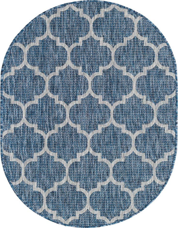 Detail image of 3' x 5' 3 Easy-Clean Trellis Indoor / Outdoor Oval Rug