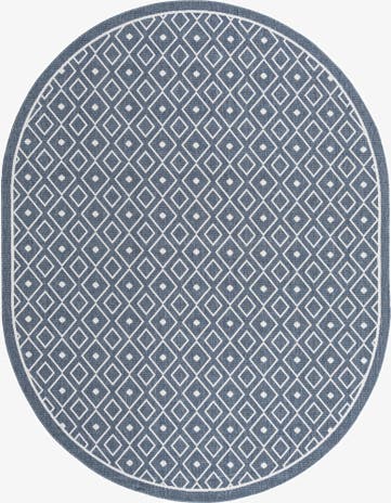 7' 10 x 10' Easy-Clean Trellis Indoor / Outdoor Oval Rug