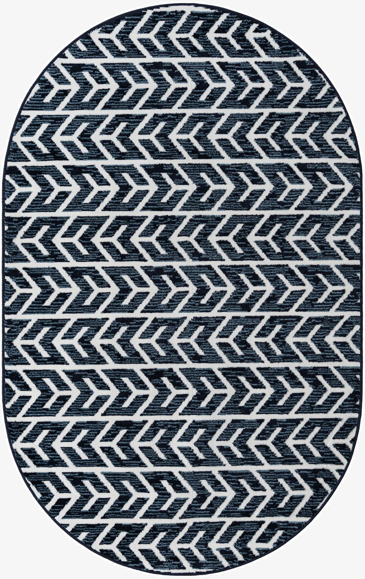 5' x 8'  Washable Sabrina Soto Aston Indoor / Outdoor Oval Rug