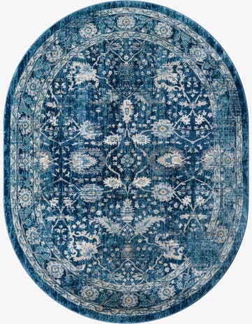 Navy Blue Stockholm Oval Rug
