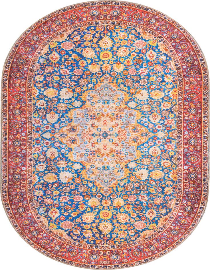 Detail image of 5' x 8' Washable Timeless Oval Rug