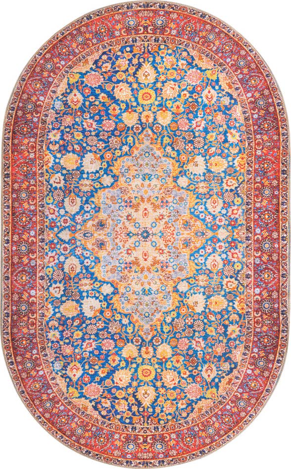 Detail image of 5' x 8' Washable Timeless Oval Rug