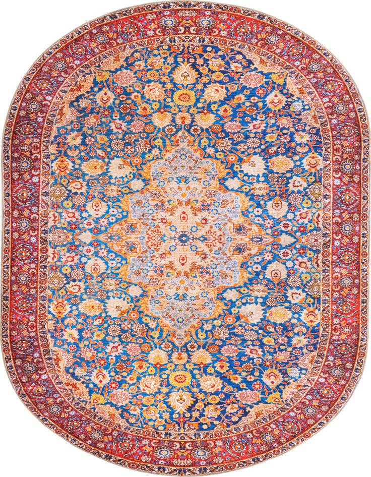 Detail image of 7' 6 x 10' 6 Washable Timeless Oval Rug