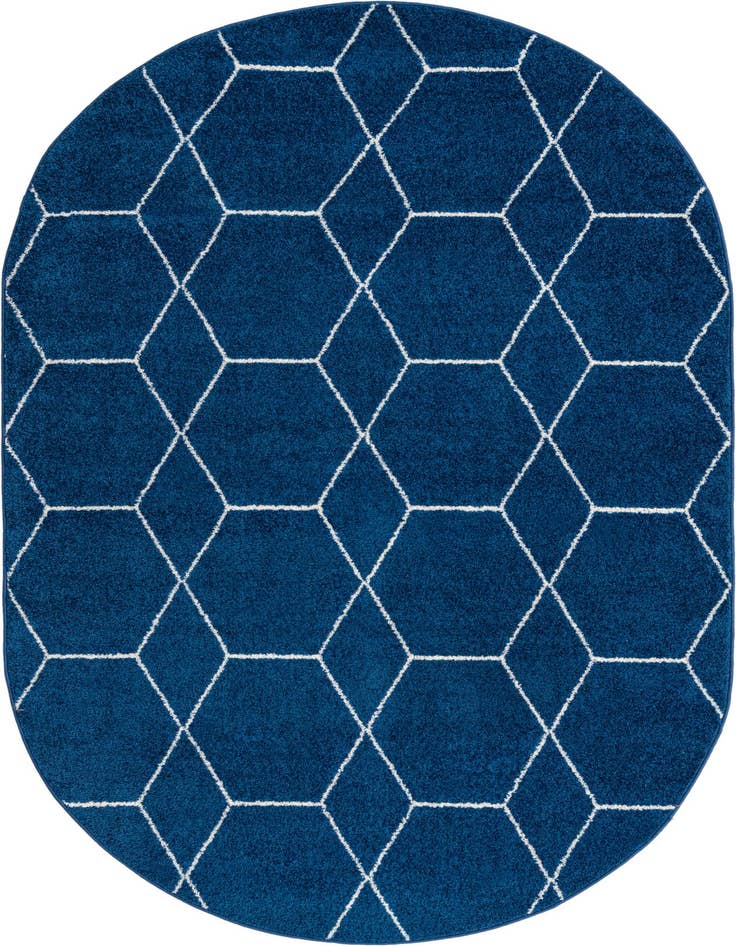 Detail image of 5' 3 x 8' Trellis Frieze Oval Rug