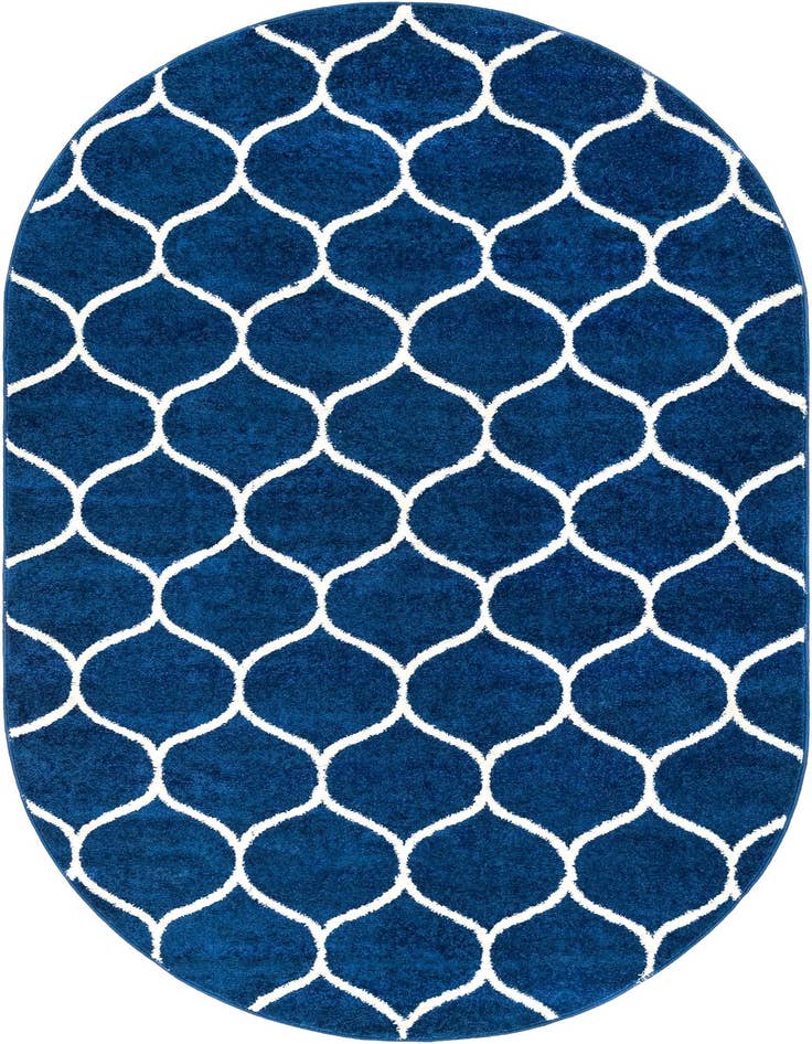 Detail image of 5' 3 x 8' Trellis Frieze Oval Rug