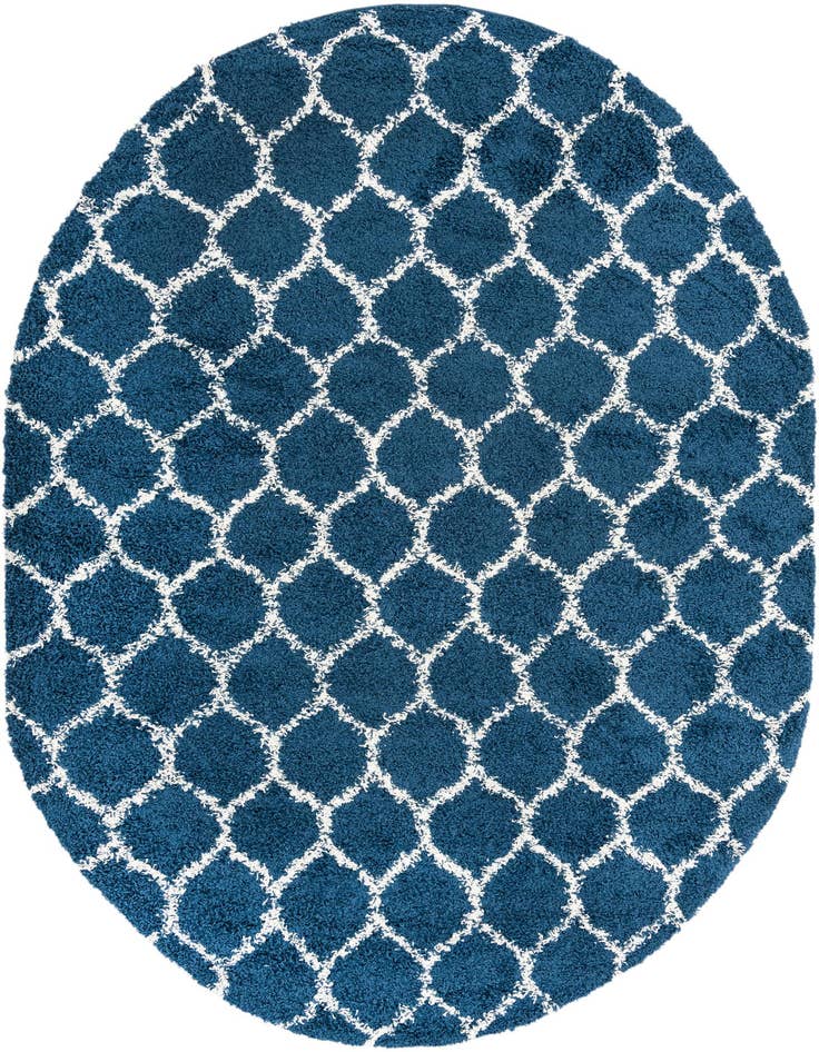 Detail image of 5' 3 x 8' Trellis Shag Oval Rug