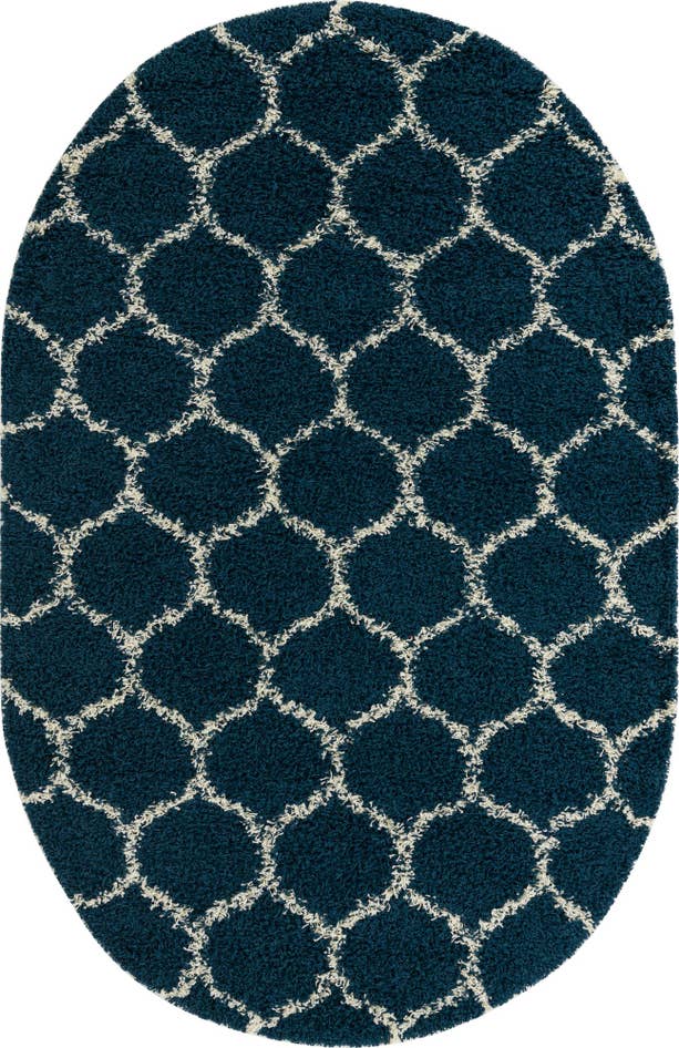 Detail image of 160cm x 245cm Trellis Shag Alfombra Óvalo