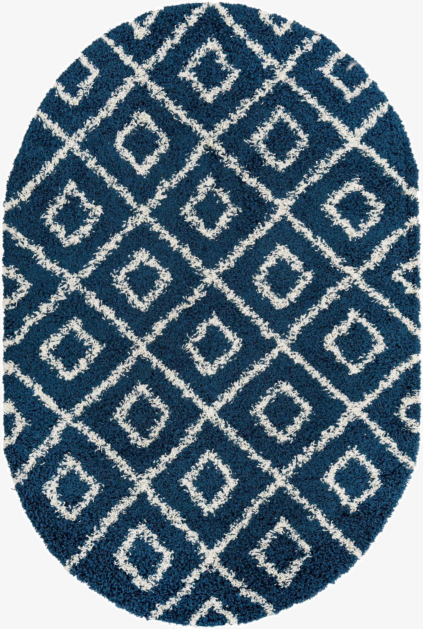 5' 3 x 8' Trellis Shag Oval Rug