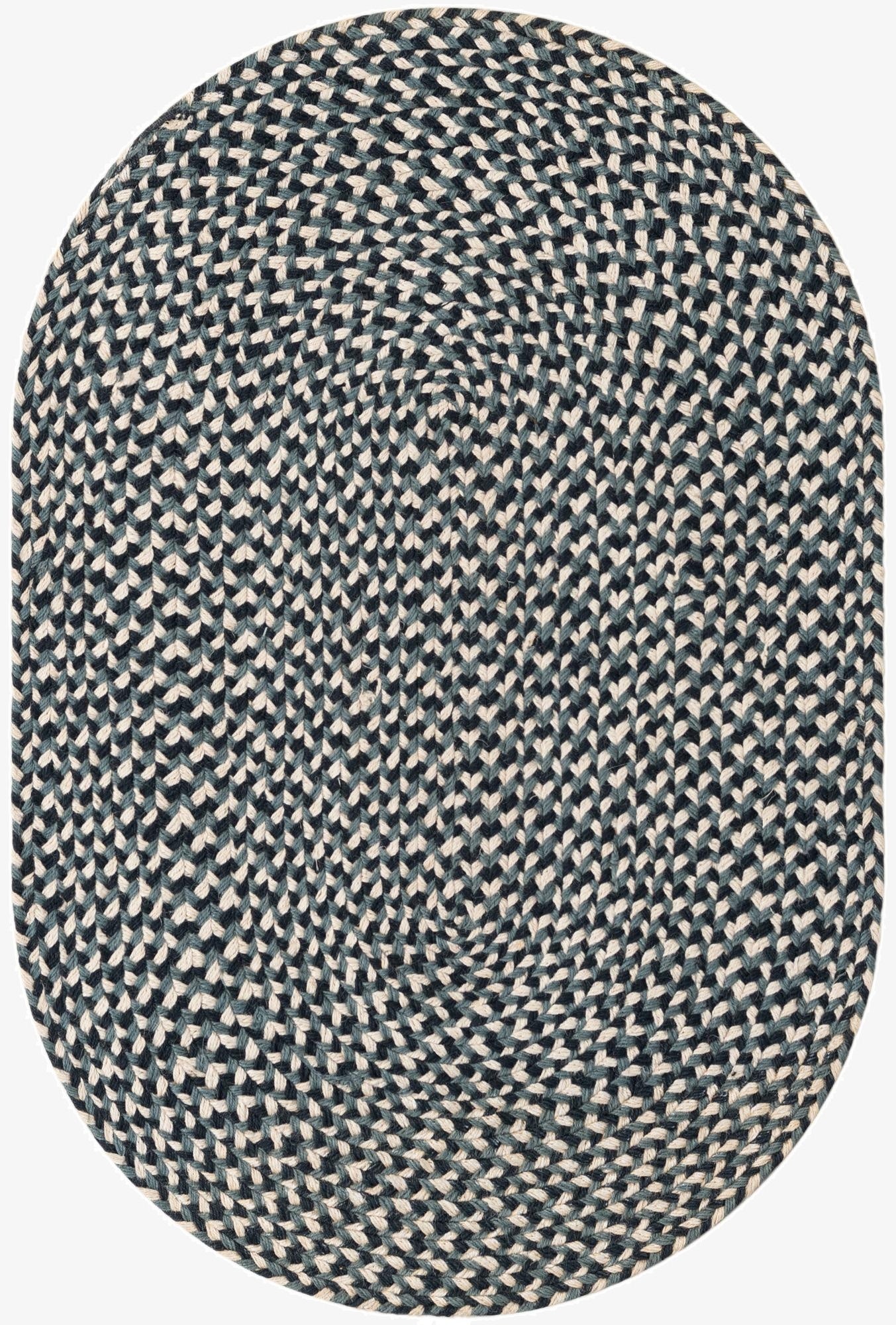 2' x 3' 1  Hand Tweed Braided Jute Oval Rug