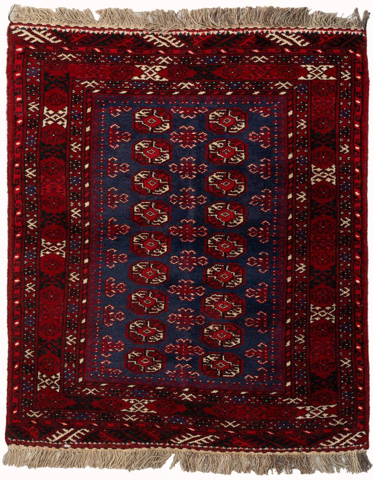 Detail image of 3' 4 x 5' 2 Hand Knotted Afghan Akhche Wool Rug