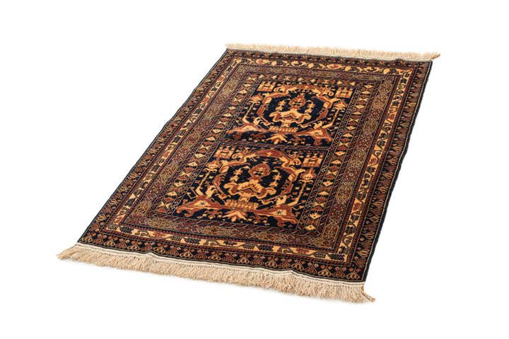 3' 2 x 4' 7 Hand Knotted Afghan Akhche Oriental Wool Rug