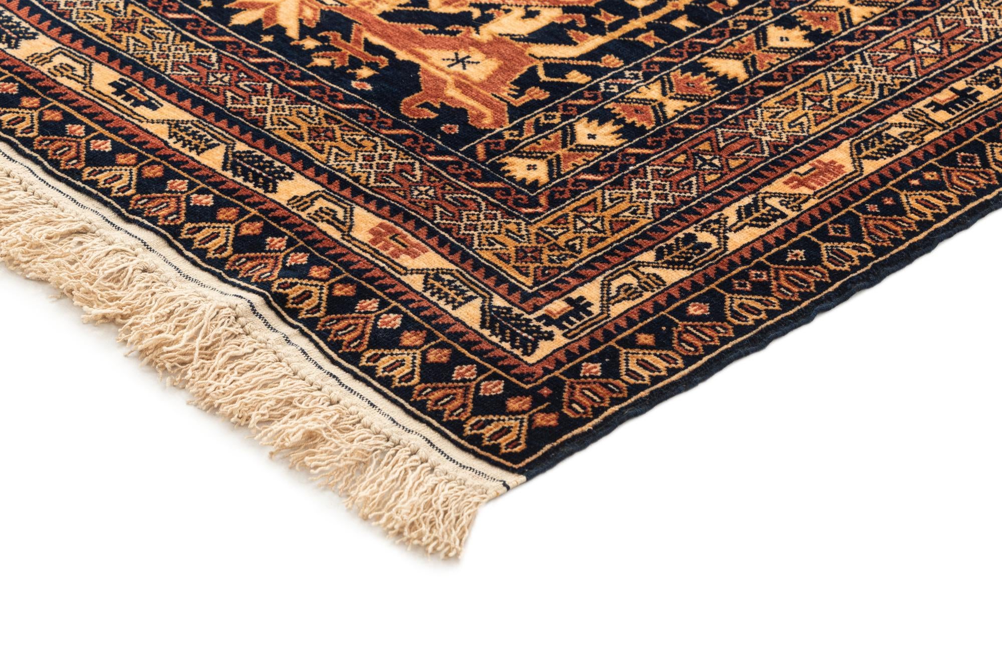 3' 2 x 4' 7 Hand Knotted Afghan Akhche Oriental Wool Rug