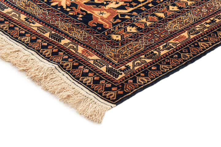 3' 2 x 4' 7 Hand Knotted Afghan Akhche Oriental Wool Rug